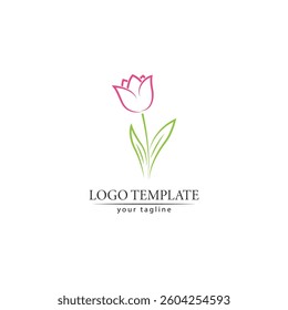 flower tulip logo vector illustration design template