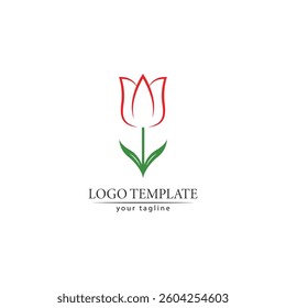 flower tulip logo vector illustration design template