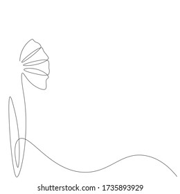 Blume Tulpe eine Linie Zeichnung Design, Vektor-Illustration