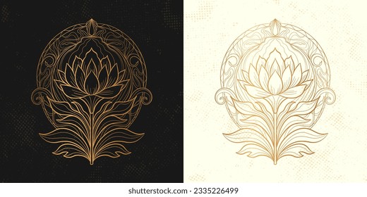 Flower tulip in the style of Art Nouveau. Beautiful tulip vintage floral composition 1920-1930 years.Modern style fashion.Vector design.