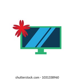 Flower Tv Logo Icon Design
