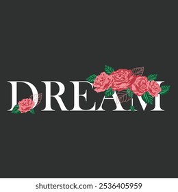 flower with typography illustration artwork design composition