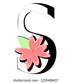 Flower Typography Lettering S Letter Spring Stock Vector (Royalty Free ...
