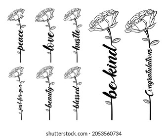 flower typography for t shirt design graphic vector 