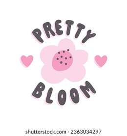 flower typography vector design ptint