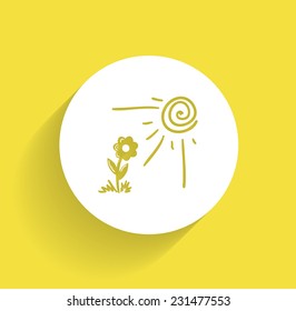 flower under sun beams
