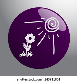 flower under sun beams