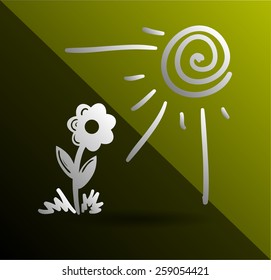 flower under sun beams