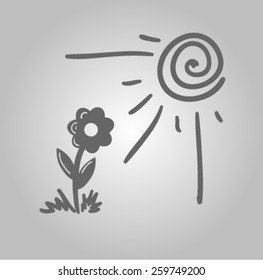 flower under sun beams