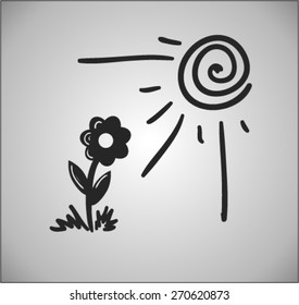 flower under sun beams