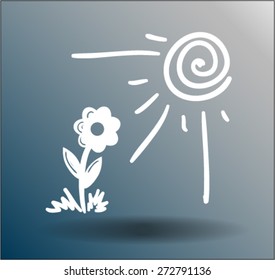flower under sun beams