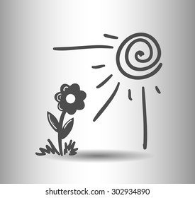 flower under sun beams