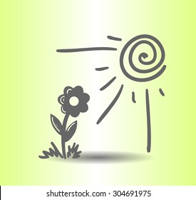flower under sun beams