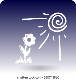flower under sun beams