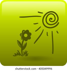 flower under sun beams