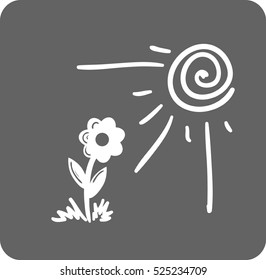 flower under sun beams