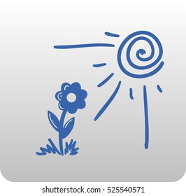 flower under sun beams