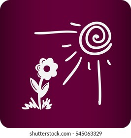 flower under sun beams