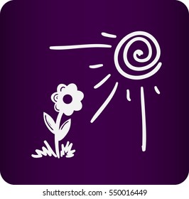flower under sun beams