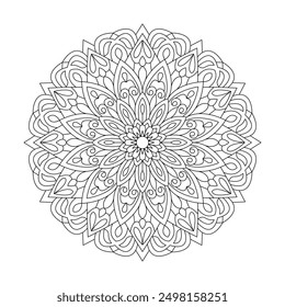 Flower Unique Quality coloring book mandala design vector file
