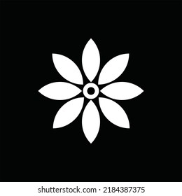 Flower vactor design. black flower. NATURE