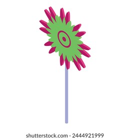 Flower vane icon isometric vector. Wind air. Toy pin