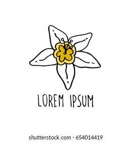 flower of vanilla doodle icon
