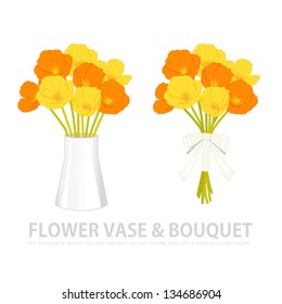 flower vase and bouquet