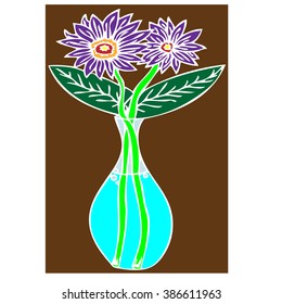 Flower in a vase cartoon