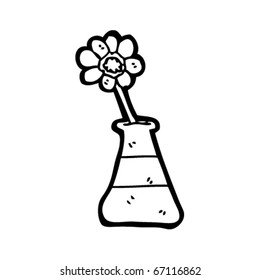 caricatura de flores en jarrón