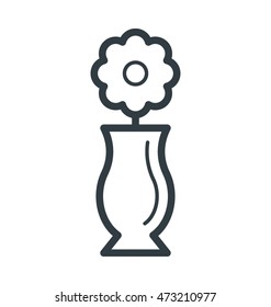 Flower in Vase Colored Vector Icon