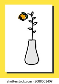flower vase continuous line art