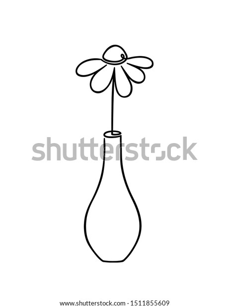 Featured image of post Single Flower Vase Clipart : Vase blank mud shiny clay jar outline flower.