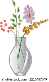 flower vase ,.glass vase with flower , vectors 