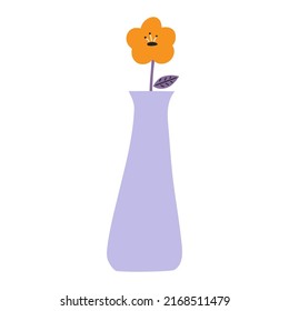Flower in a Vase Hand-drawn Vector Illustration