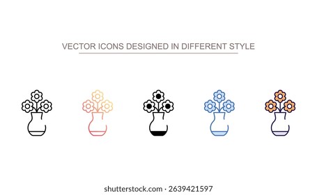 Flower Vase icon design with white background stock illustration