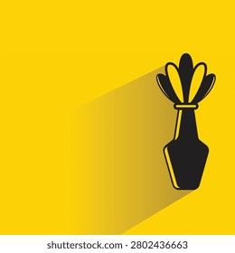 flower vase icon with drop shadow yellow background