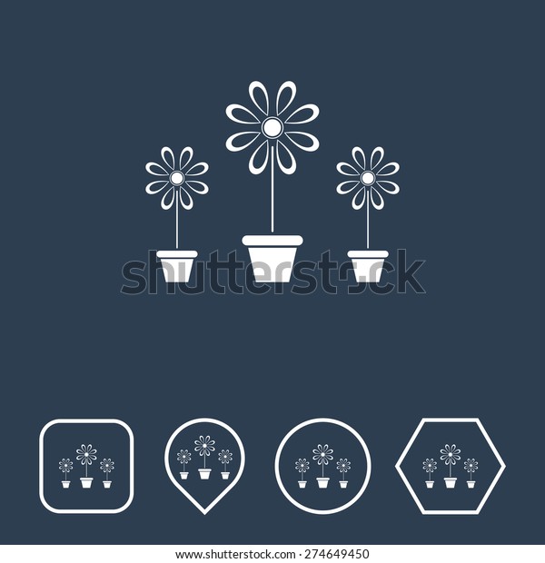 Flower Vase Icon On Flat Ui Stock Vector Royalty Free 274649450