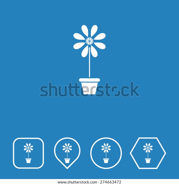 Flower Vase Icon On Flat Ui Stock Vector Royalty Free 274663472