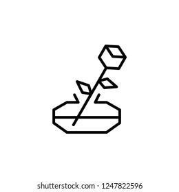 Flower and vase icon. Plant sign