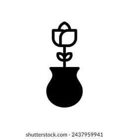 flower vase icon symbol vector template
