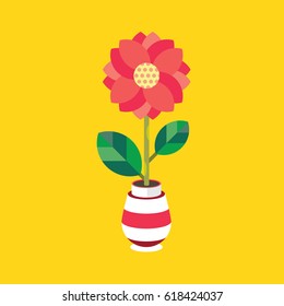 Flower and Vase Icon Vector
