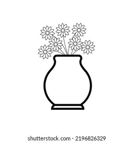 flower vase icon vector design templates 