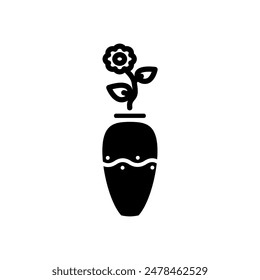 Jarrón de flores icono de diseño de Vector Plantilla estilo elegante