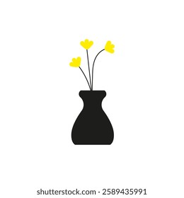 flower vase icon vector design template elegant style