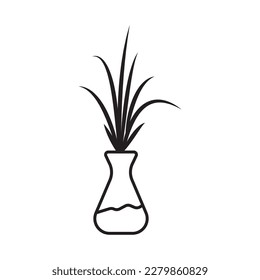 flower vase icon vector illustration logo design