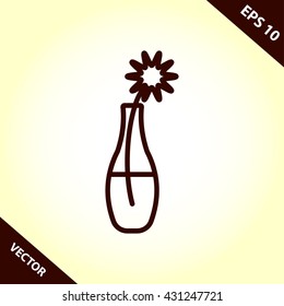 flower in vase icon. flower in vase vector illustration