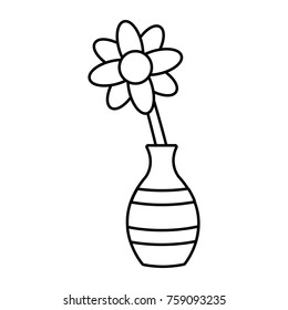 Flower in vase icon vector illustration graphic design