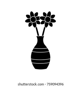 Flower in vase icon vector illustration graphic design