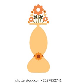 flower vase with flower illustration on white background design